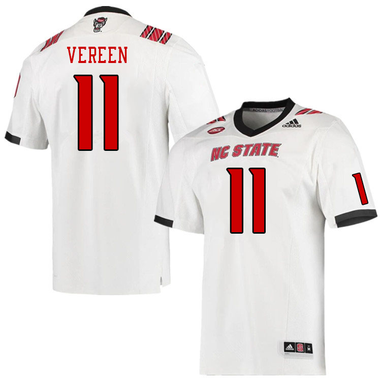 Men #11 Juice Vereen North Carolina State Wolfpacks College Football Jerseys Stitched-White
